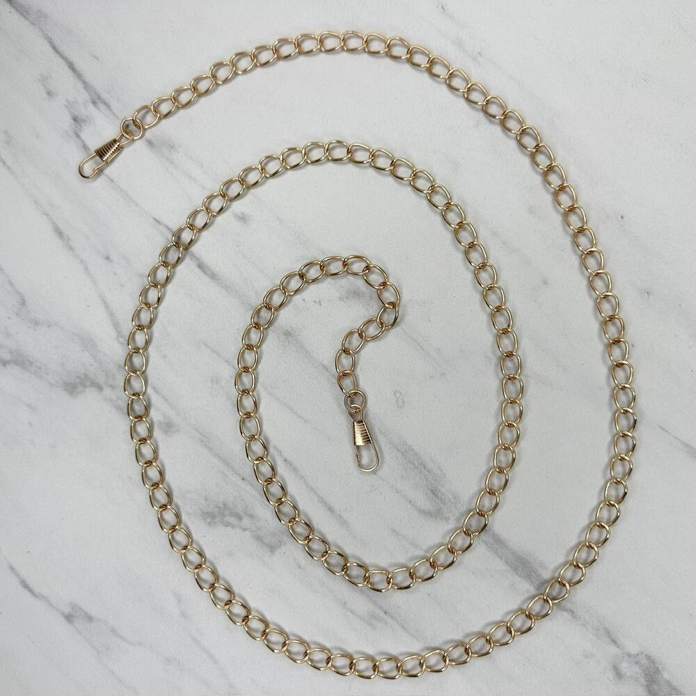Gold Tone Oval Chain Link Purse Bag Replacement Strap 46" ✨